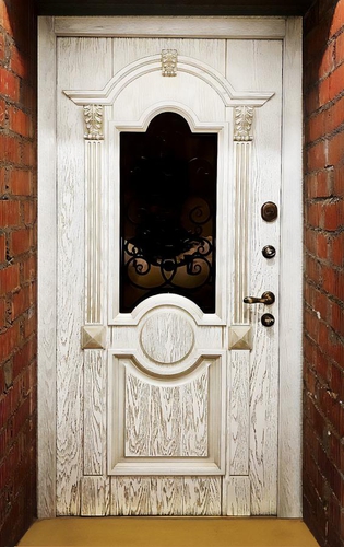 Термодверь с патиной и резьбой Термодверь с патиной и резьбой