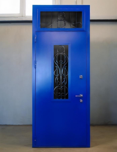 Синяя порошковая дверь Синяя порошковая дверь