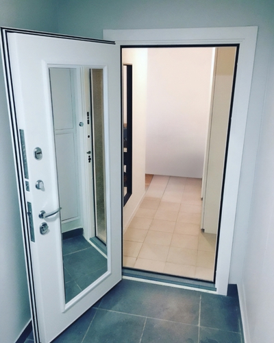 Белая дверь с зеркалом Белая дверь с зеркалом