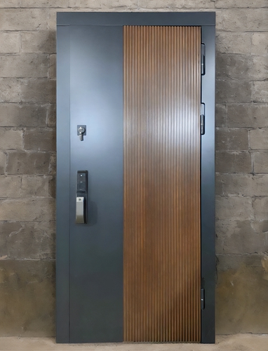 Двухцветная дверь с умным замком Двухцветная дверь с умным замком