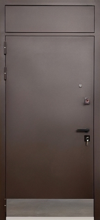 Металлическая термодверь с верхней вставкой и отбойником (коричневая порошковая покраска) Металлическая термодверь с верхней вставкой и отбойником (коричневая порошковая покраска)